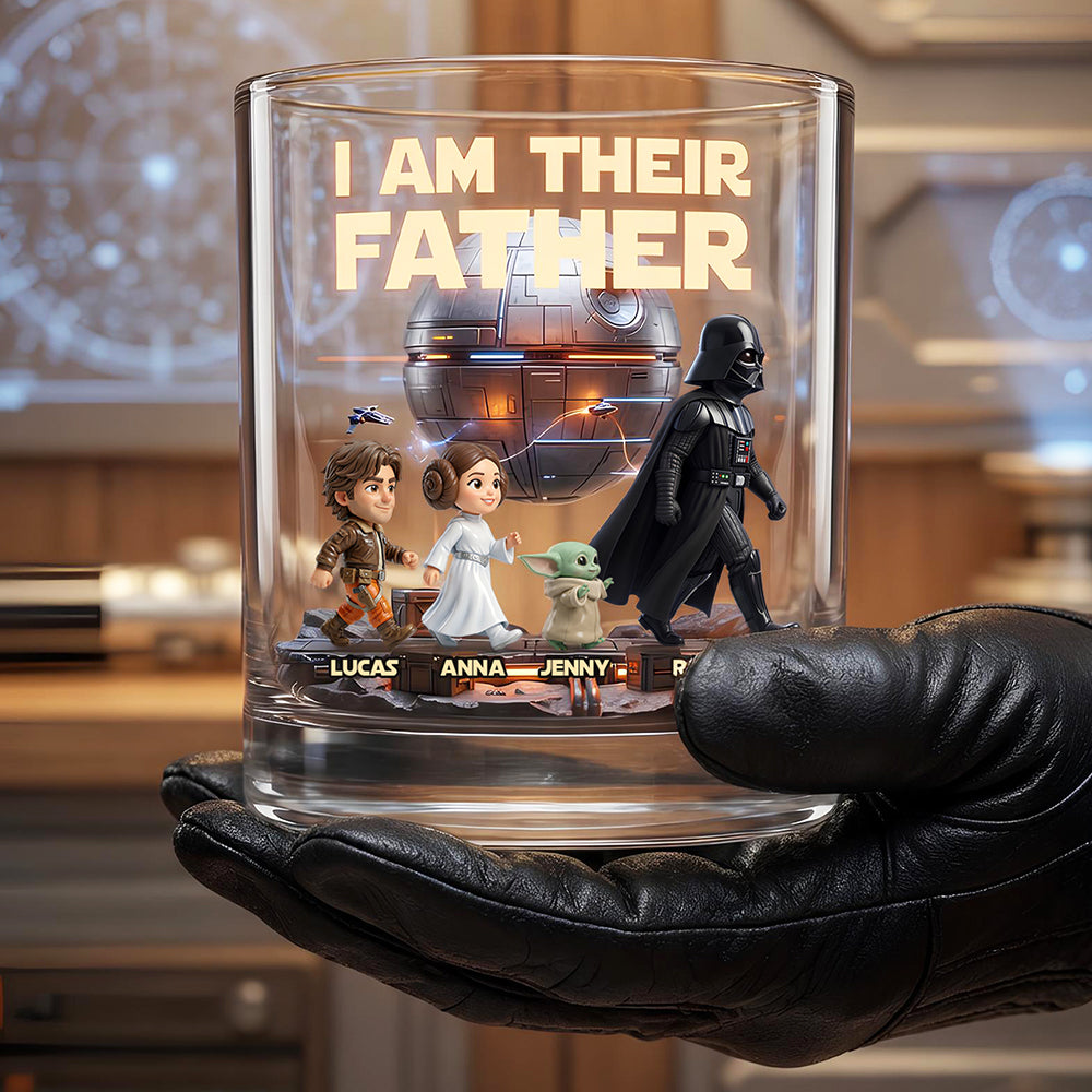 Cosmic Dad and Kids Round Glass - Personalized Gifts For Dad 02nadt250426