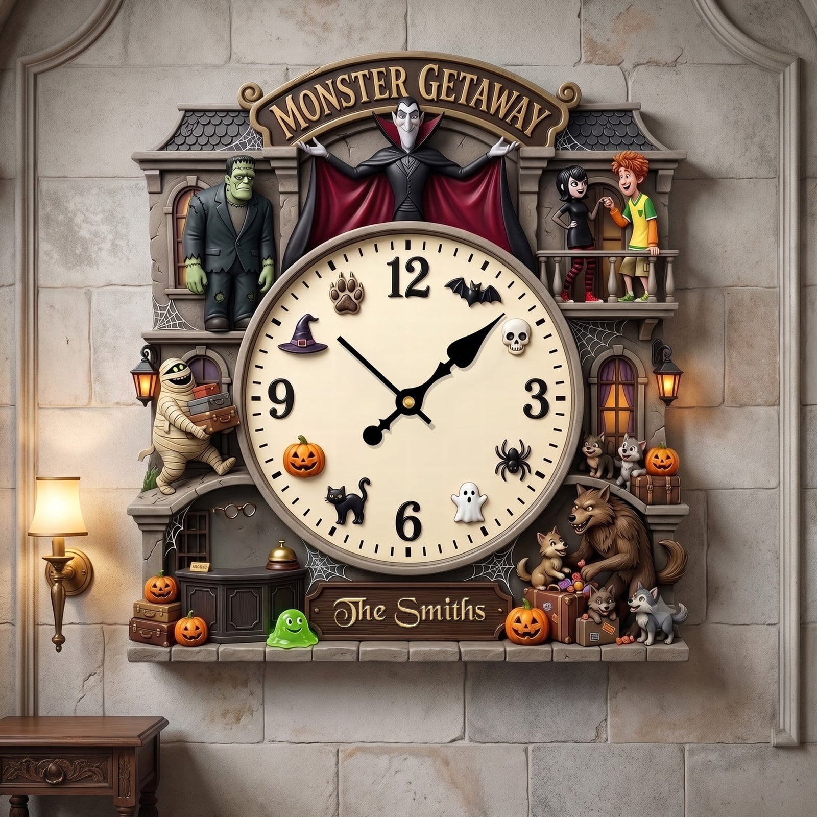 Conjuring Mansion Hanging Wall Clock - Personalized Halloween Gifts 01haqn100826