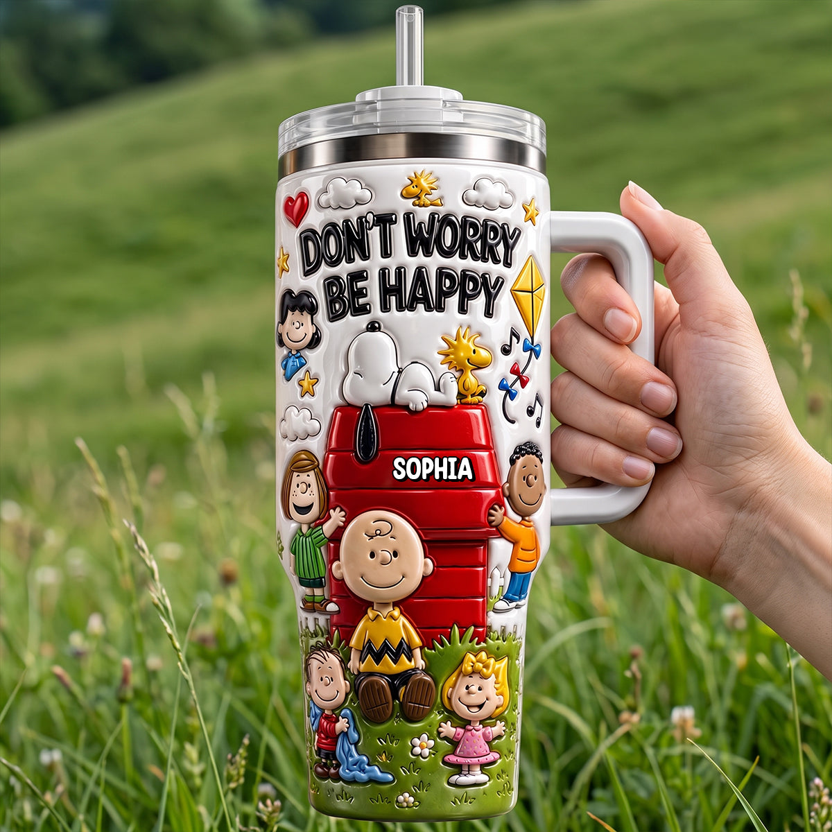 Positive Life Cute 40oz Tumbler With Handle, Personalizd Gifts 01qhtn090726