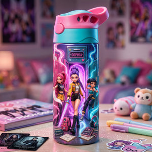 Fantasy Girl 12oz Colorful Kid Tumbler Personalized Back To School Gift 02HALU270726