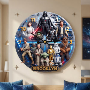 Sci-Fi Universe Space Wall Clock - Personalized Gift For Adventure Lovers 05HUQN090726