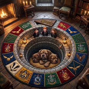 Underground Hideout Adventure Quilted Round Rug - Personalized Gifts 01QHDT290926