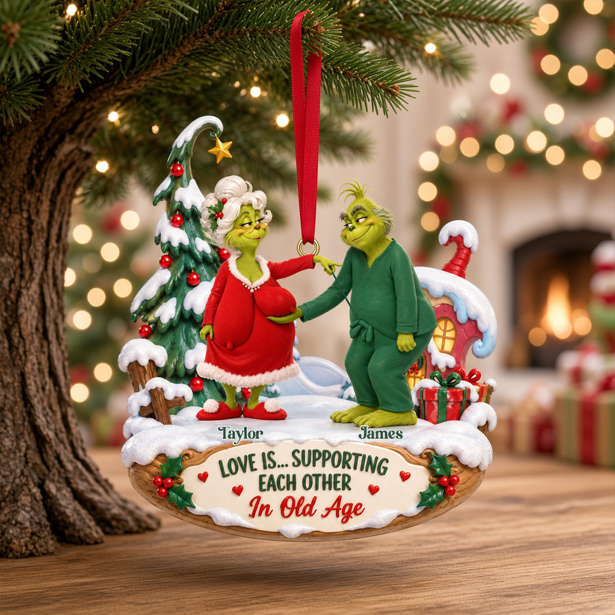 Fun Old Couple Acrylic Ornament - Personalized Gifts For Couple 07qhtn121026