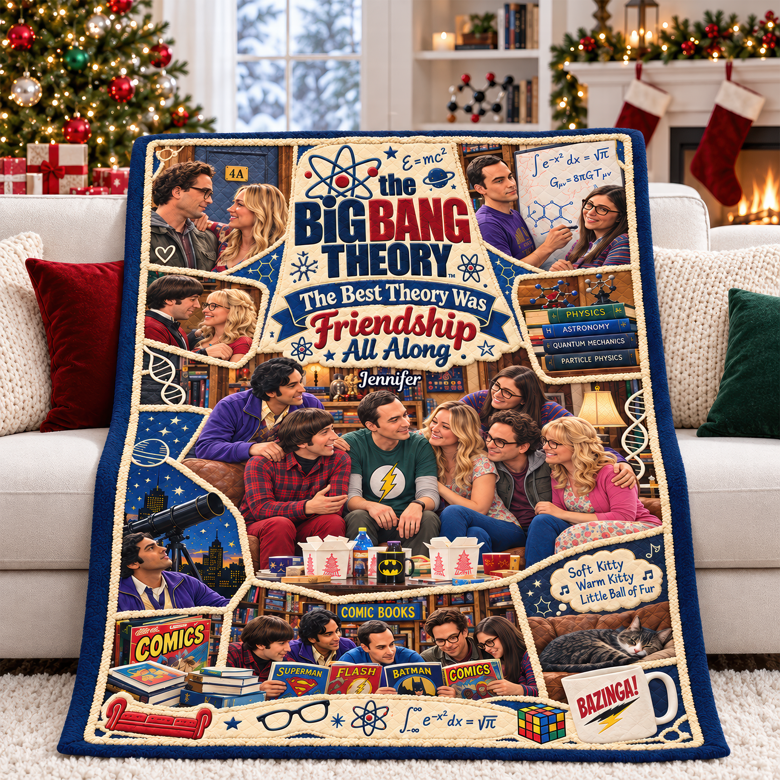 Science & Sitcom Friends Christmas Blanket - Personalized Gifts For TV Show Lovers 06TTQN081026
