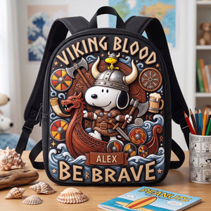 Viking Blood Be Brave Shool Bag - Personalized Gifts 02palu150726