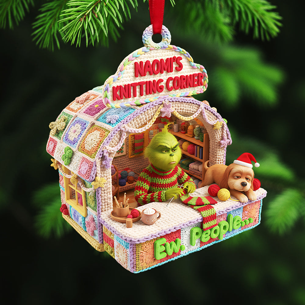Personalized Gifts For Christmas, Knitting Corner Acrylic Ornament 03kita091025
