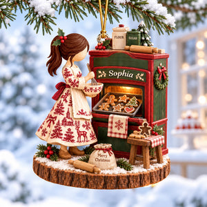 Toile De Jouy Baking Girl Christmas Ornament - Personalized Gifts For Bakers 03paqn031026