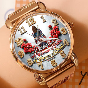 Woman of Faith Mesh Strap Quartz Watch - Personalized Gifts for Christian Women 01huqn280725