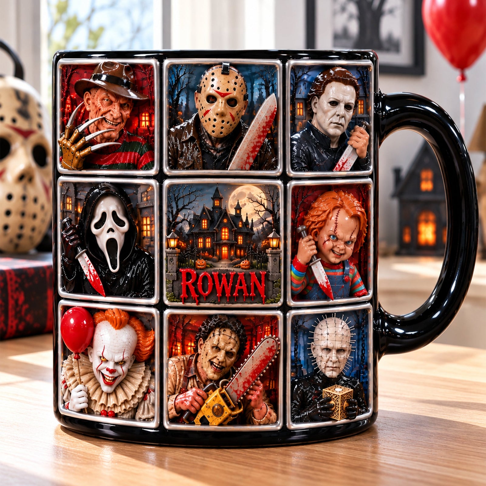 Creepy Characters Magic Mug - Personalized Halloween Gifts For Horror Movie Lovers 05nalu201026