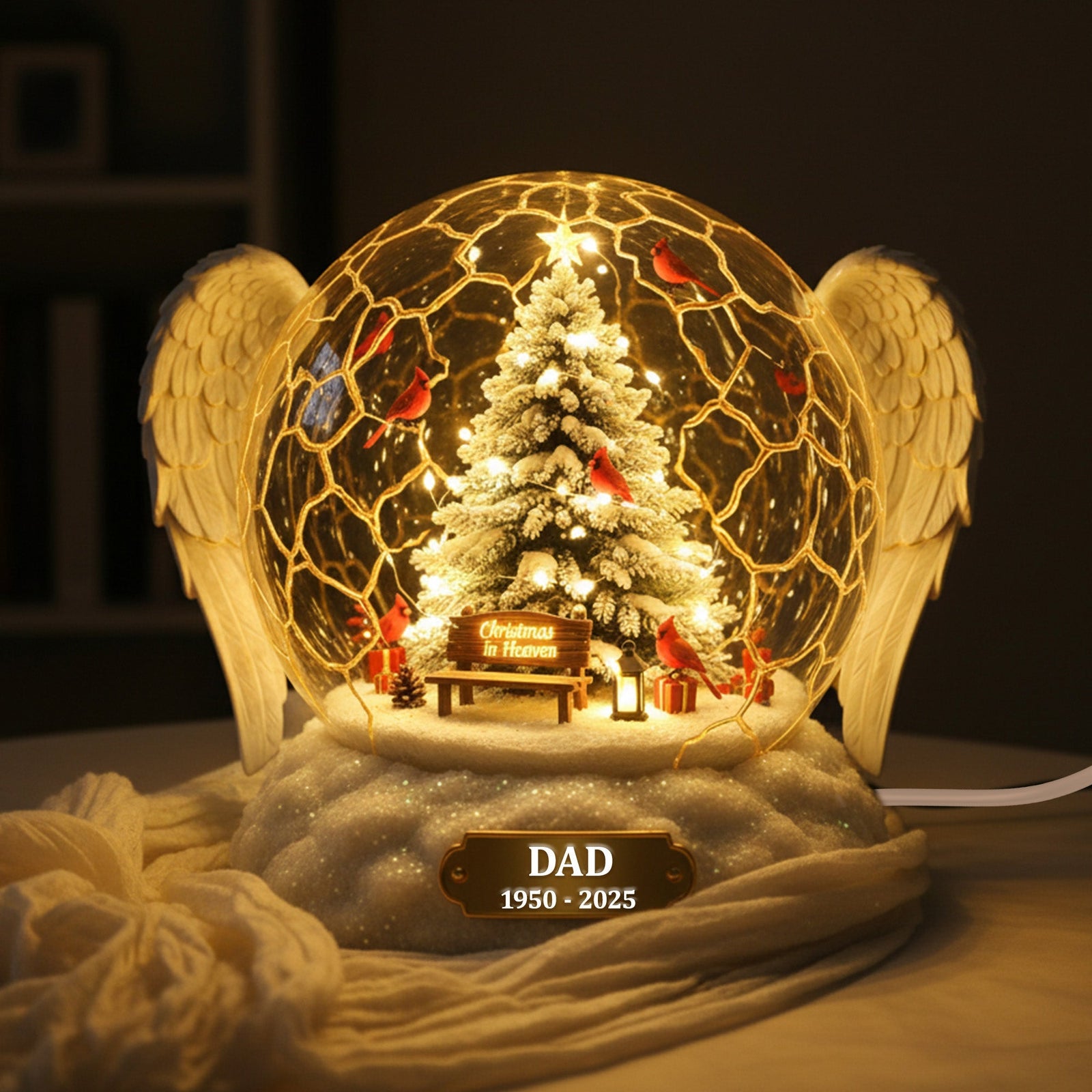 Personalized Cardinal Memorial Acrylic Light Box – Heaven Christmas Gifts 04tomg051125