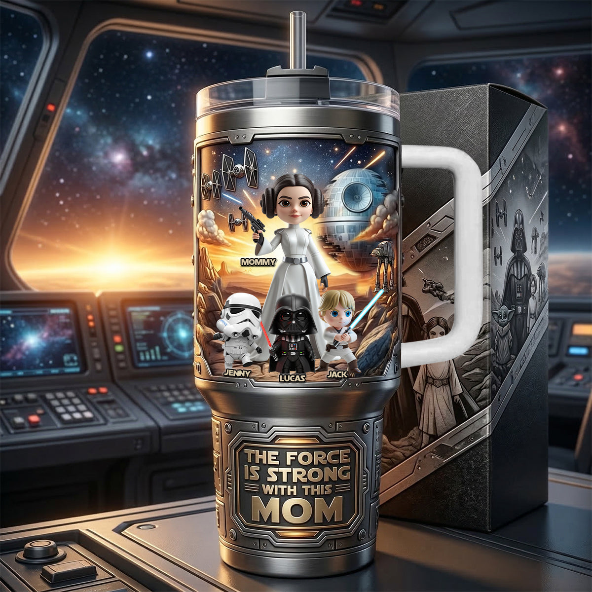 Strong Fantasy Mom 40oz Tumbler With Handle, Personalized Gifts For Mom 04qhtn160326