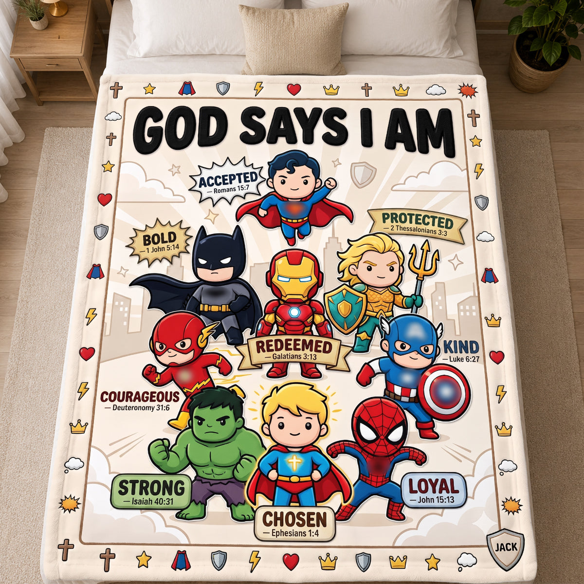 Faith Inspired Kids Blanket - Personalized Gifts For Christian Kids 03HADH290726