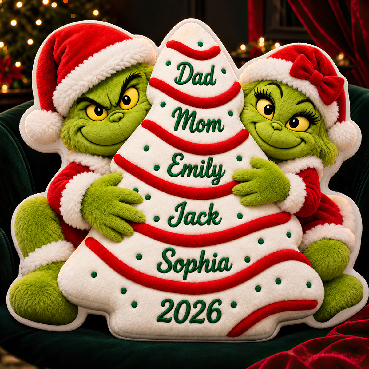 Family Christmas Tree Pillow - Personalized Gifts For Family 05nadt161026