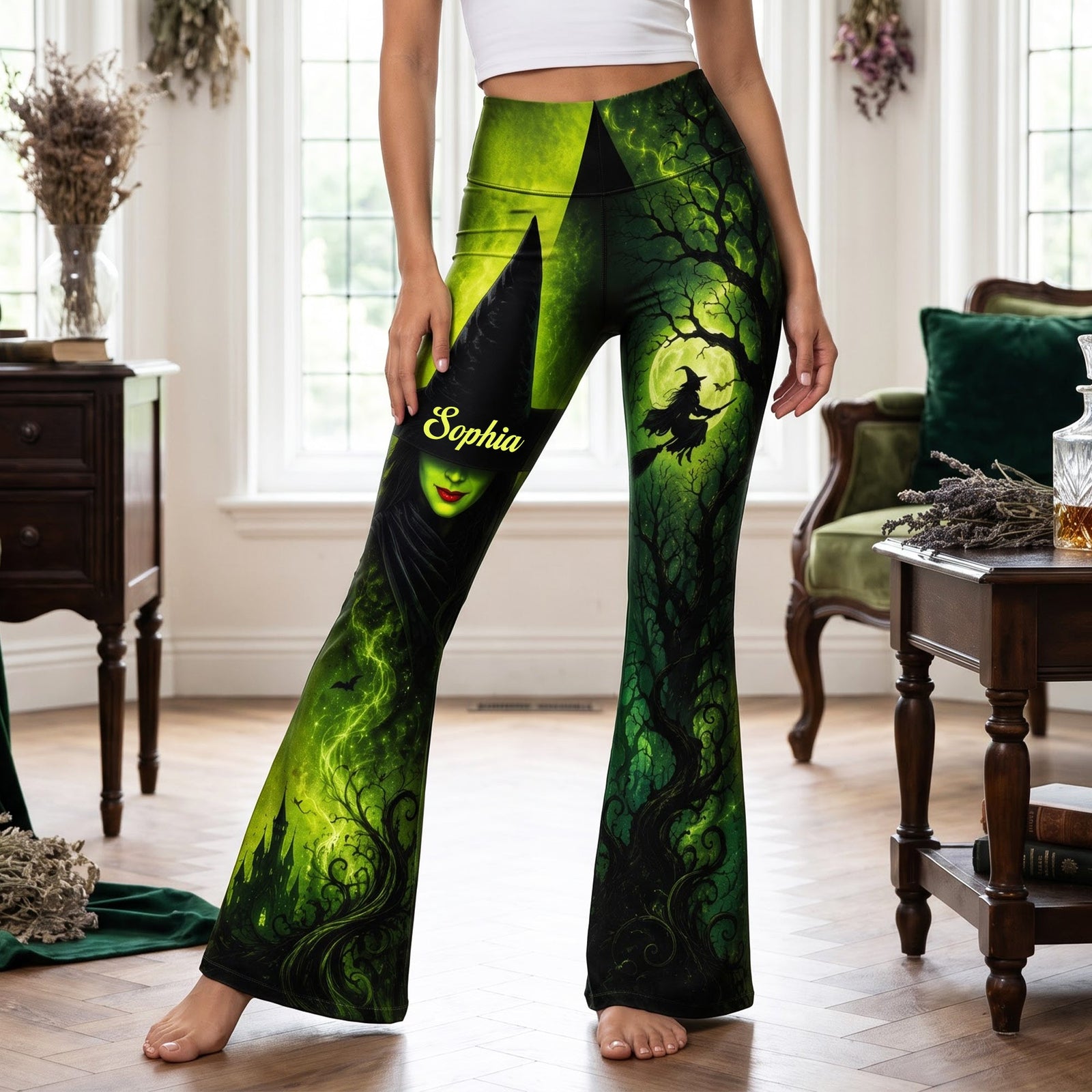 Personalized Enchanted Witch Flare Leggings – Halloween Gifts For Her 03naqn310726
