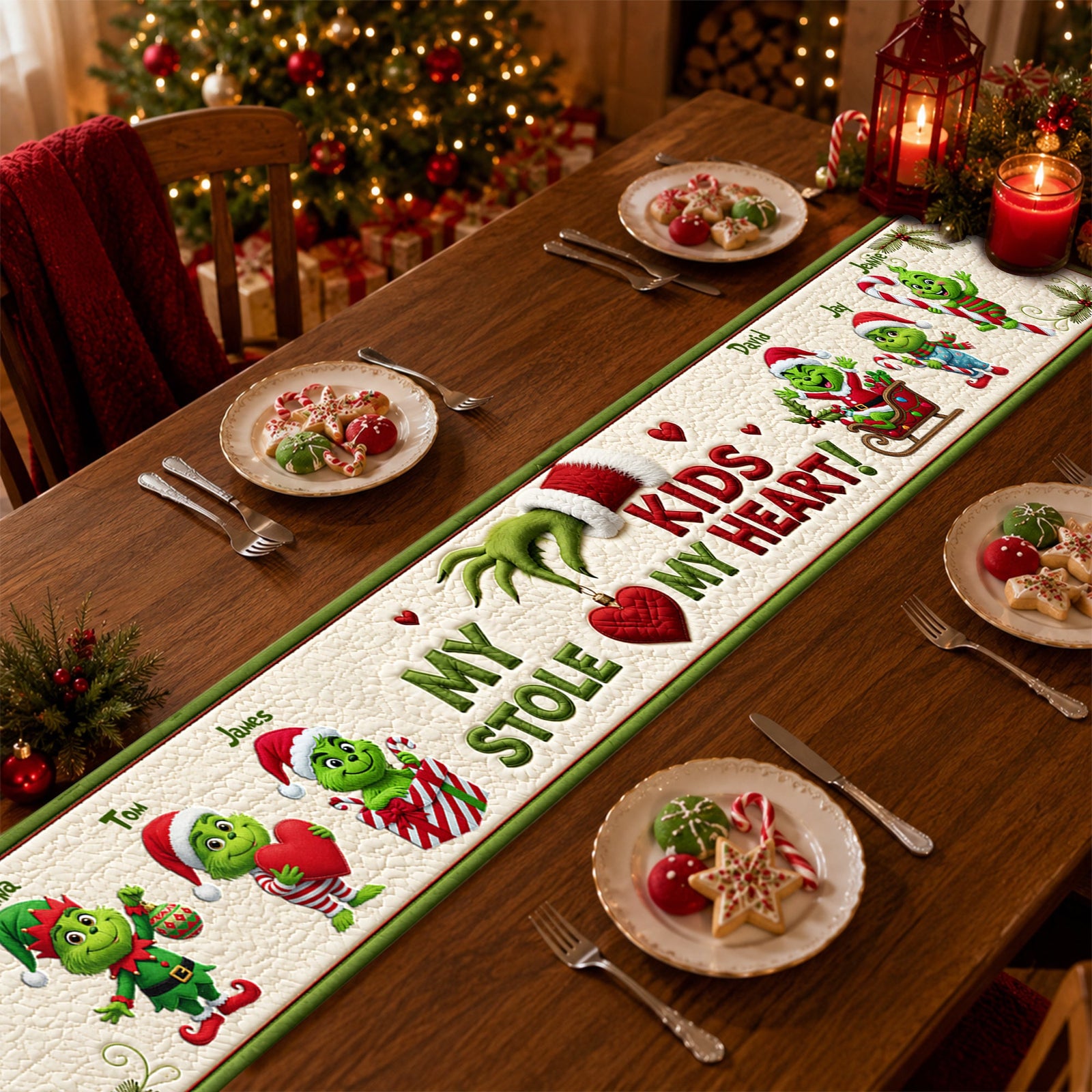 Little Mischief Table Runner - Personalized Christmas Gifts For Grandma 02nalu190826