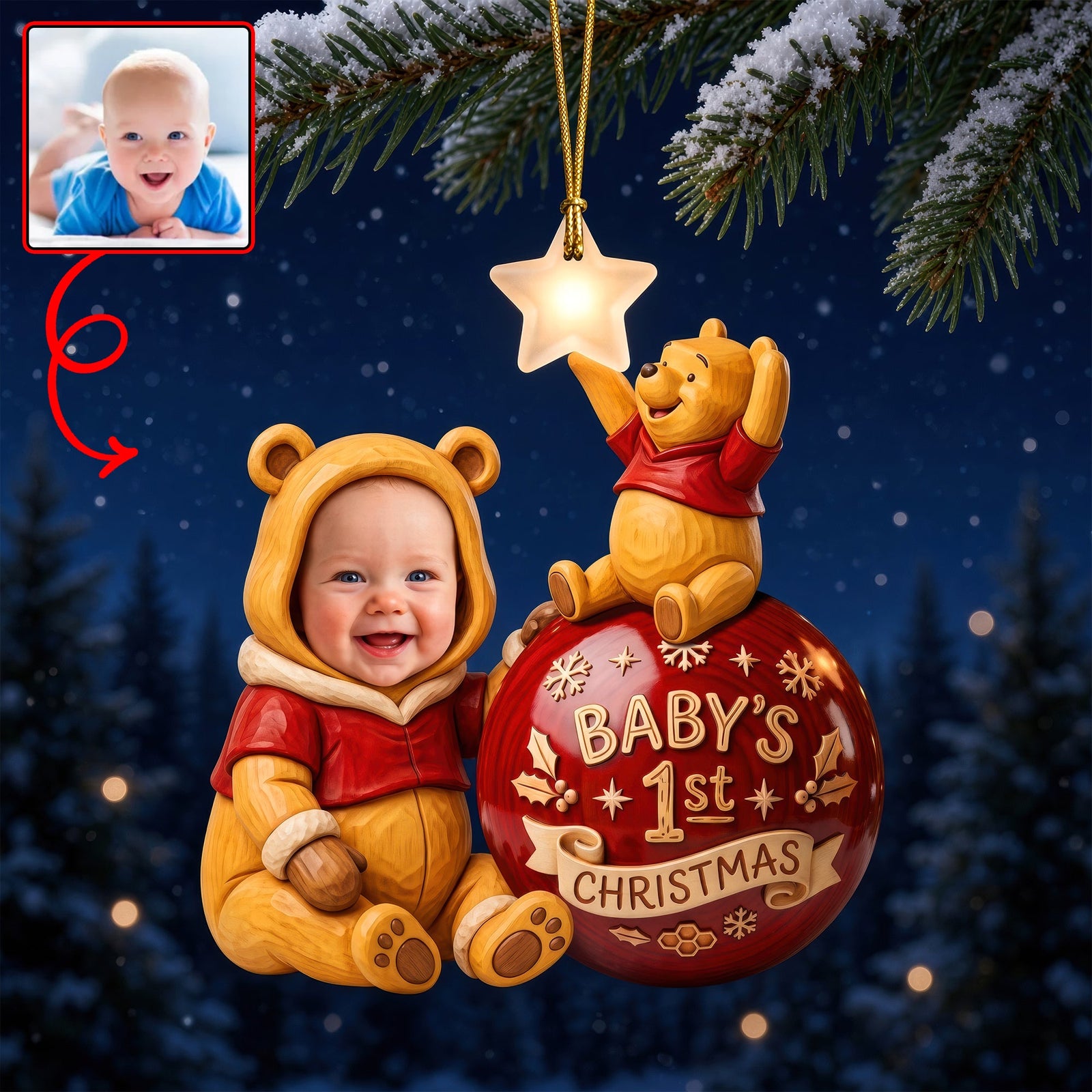 Baby 1st's Christmas Ornament - Custom Photo Gifts For Kids 05paqn061026
