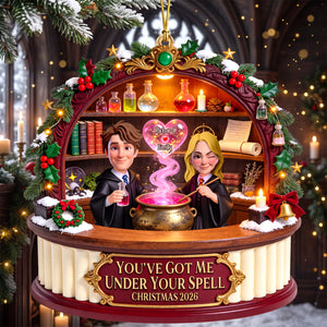 Love Under A Spell Ornament - Personalized Christmas Gifts For Couple 02toqn140926
