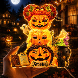Pumpkin Friends Acrylic Light Box Personalized Halloween Gifts 08HUDT300726