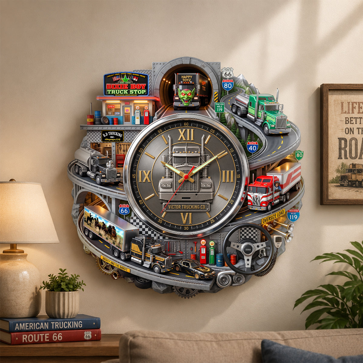 Legends Trucking Wall Hanging Clock - Personalized Gifts For Truckers 01QHDH270726