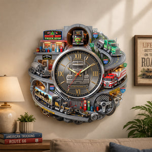 Legends Trucking Wall Hanging Clock - Personalized Gifts For Truckers 01QHDH270726