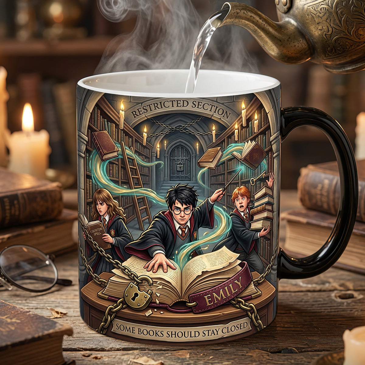 Enchanted Library Magic Coffee Mug - Personalized Gifts For Fantasy Lovers 05HADT270726