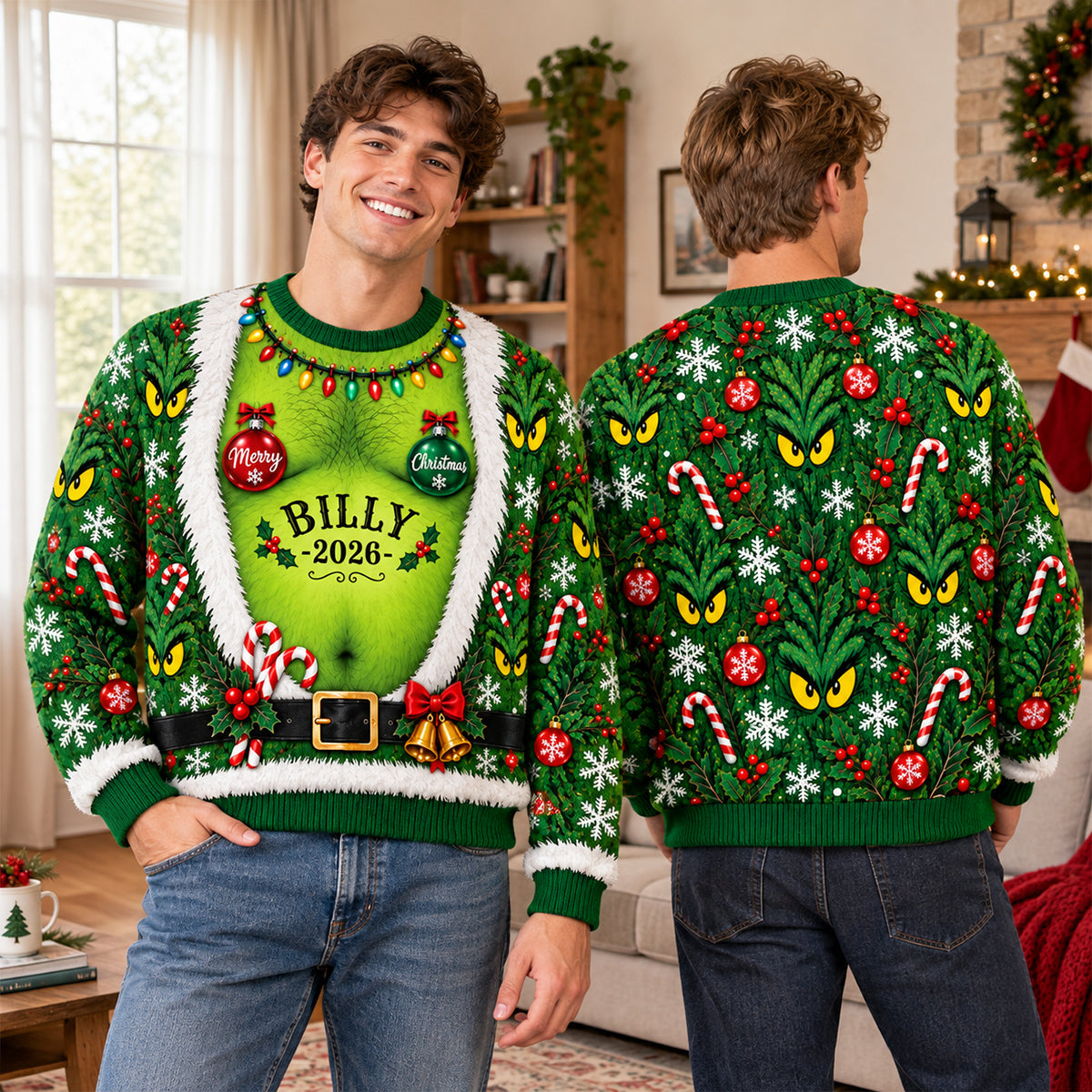 Naughty Christmas Monster 3D Sweatshirt- Personalized Gifts 05todh221026