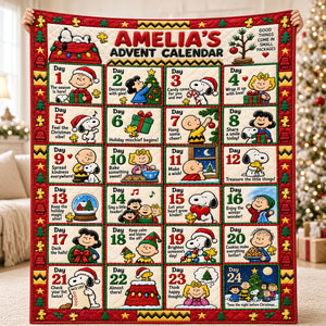 Christmas Advent Calendar Blanket - Personalized Gifts For Christmas 01padt1201026