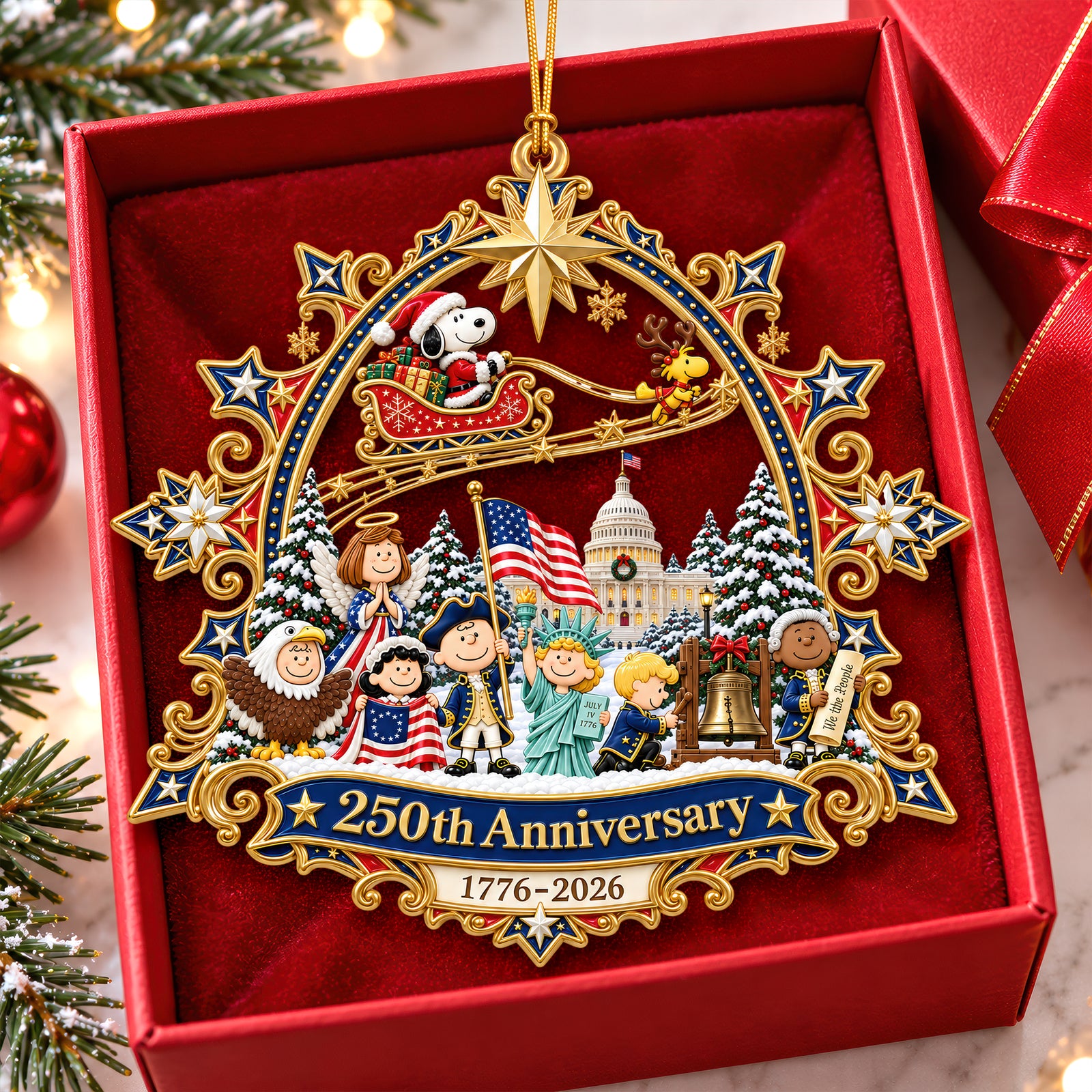 America Anniversary Ornament - Personalized Gifts For Patriotic Christmas Ornament 04QHQN180926