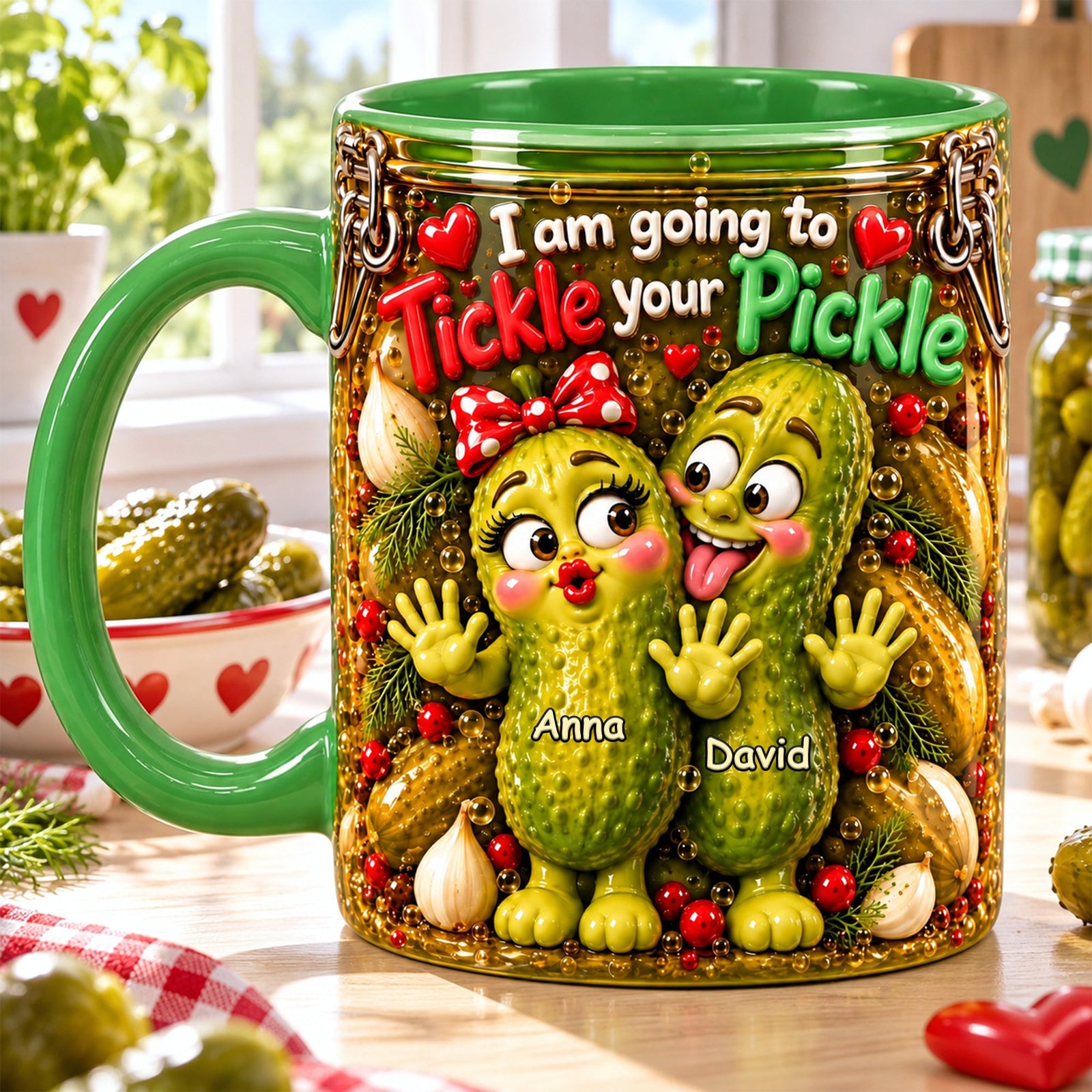Naughty Pickle Couple Accent Mug - Personalized Christmas Gifts For Couples 04nalu261026