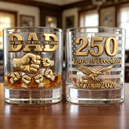 USA 250th Anniversary Round Glass - Personalized Gifts For Dad 04natn030326 - Glass - GoDuckee