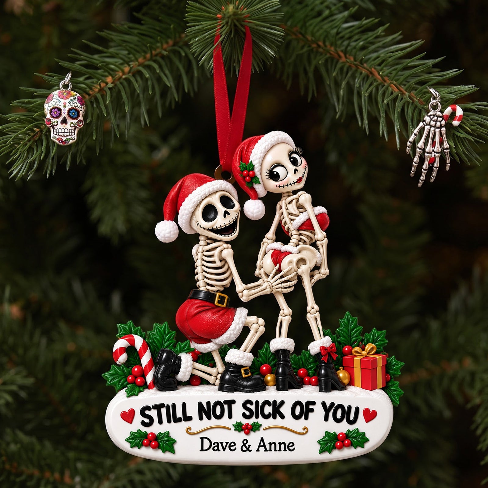 Fun Skeleton Couple Ornament, Personalized Gifts For Couple 03qhlu160926