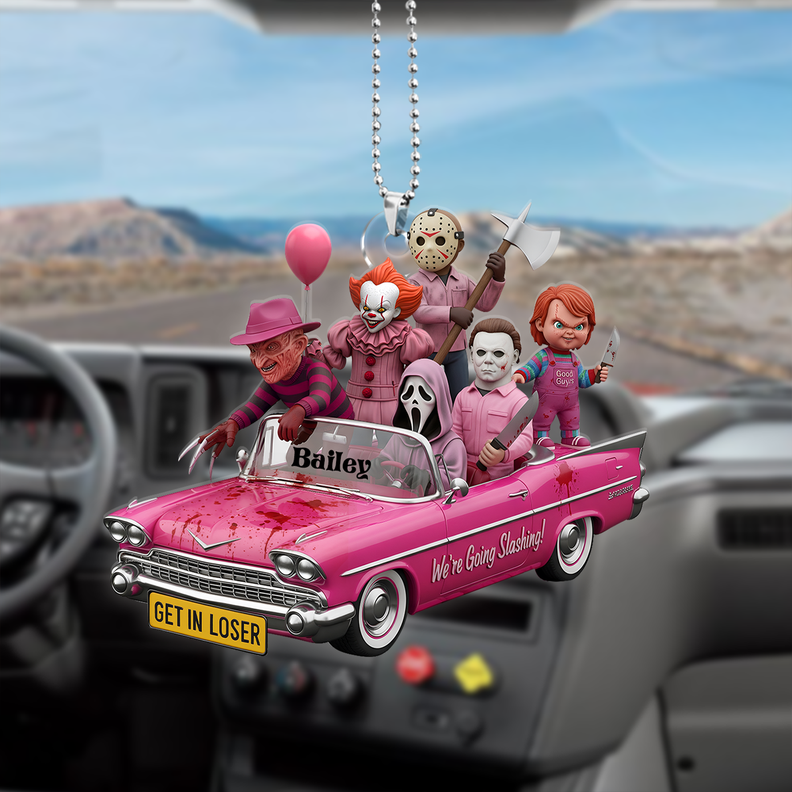 Horror Characters Car Ornament - Personalized Gifts For Horrror Movie Fans 03NALU050825-Homacus