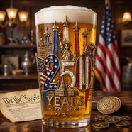 America 250th Anniversary Beer Glass - Personalized Gifts For Patriotic 05palu270526 - Beer Glasses - GoDuckee