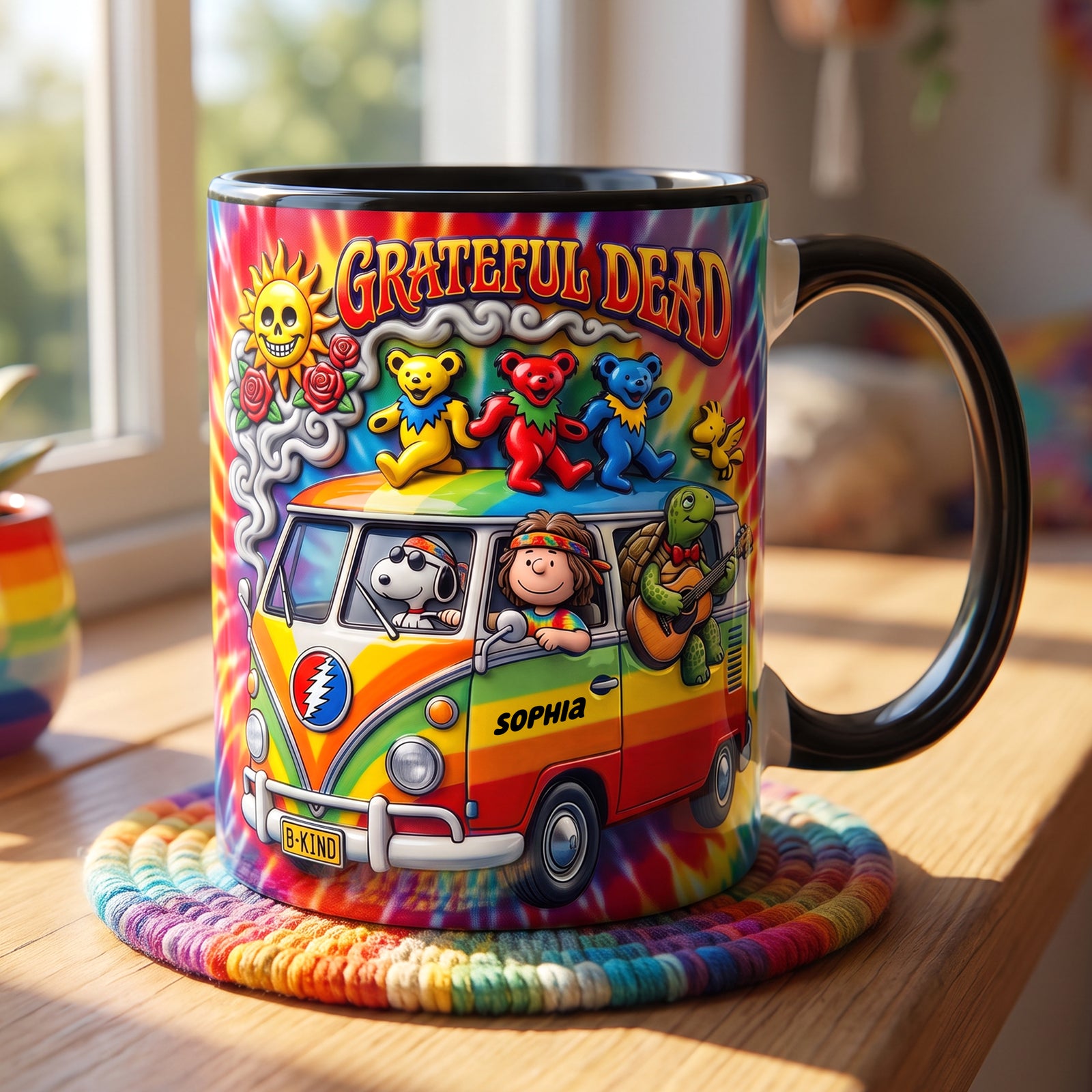 Grateful Dead Psychedelic Eclectic Melody Accent Mug - Personalized Gifts For Rock Lovers 06huqn290726