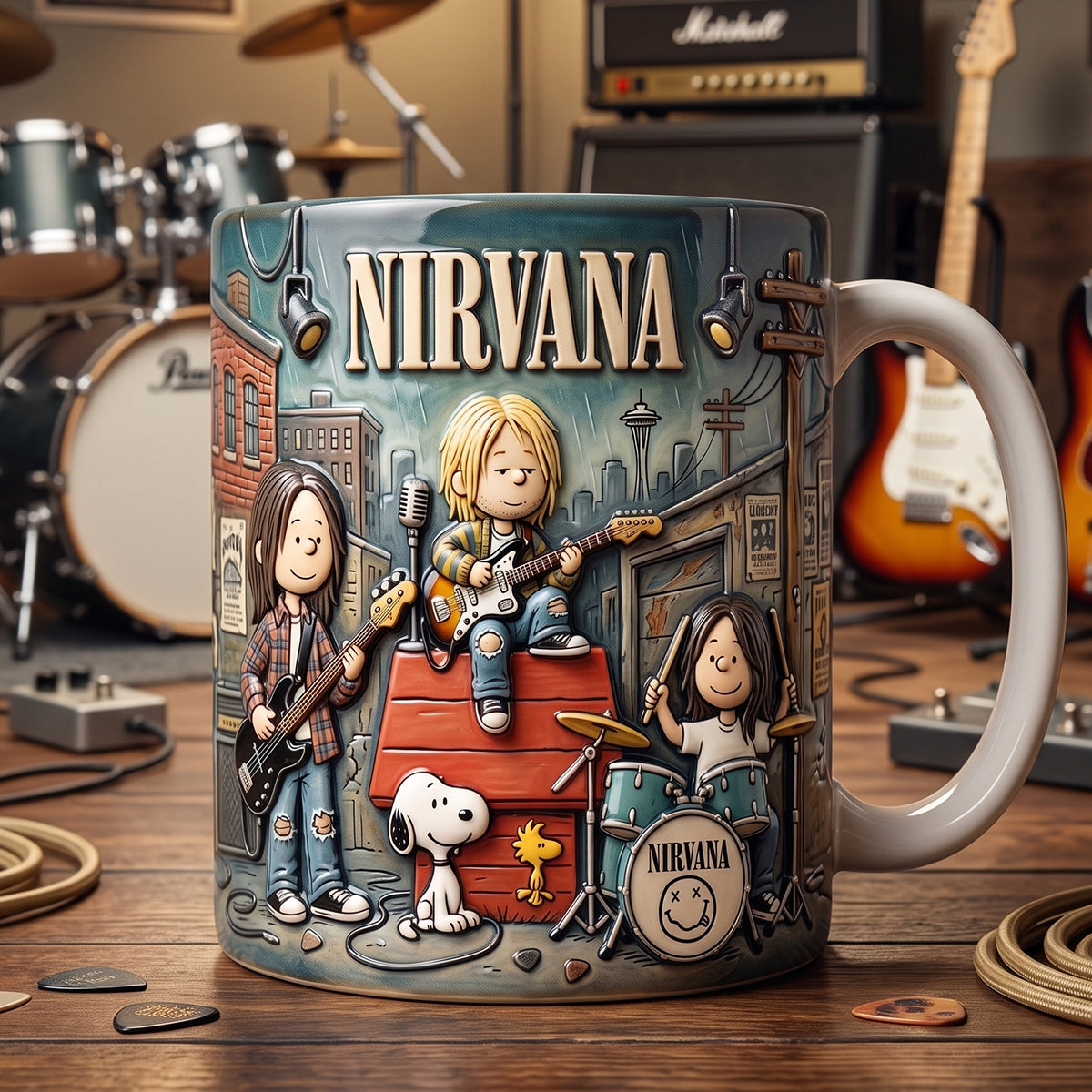 Nirvana Band Coffee Mug - Personalized Gifts For Rock Lovers 02natn100726