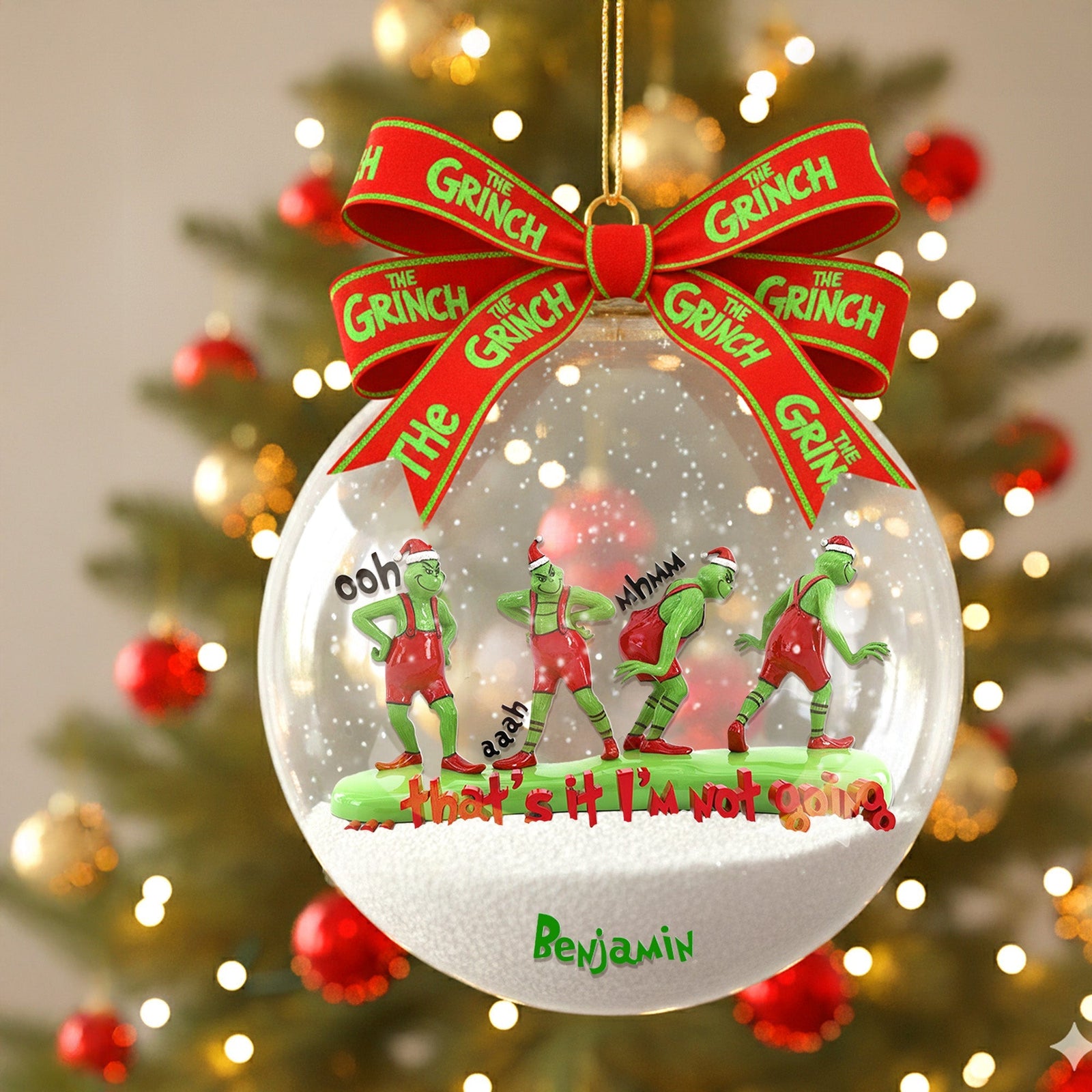 Funny Grumpy Anti-Social Christmas Ornament, Personalized Gifts 04QHMG300925