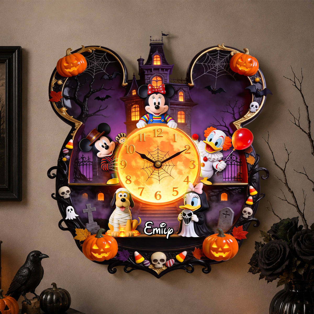 Spooky Halloween Acrylic Hanging Wall Clock - Personalized Gifts For Halloween 03pgdh100826
