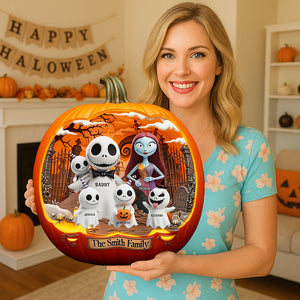 Spooky Family Pumpkin Wood Sign - Personalized Halloween Gifts 01tgqn190825