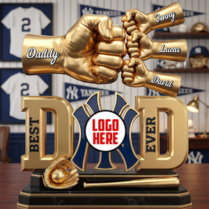 Dad & Kids Fist Bump Plaque 012natn080626-Homacus