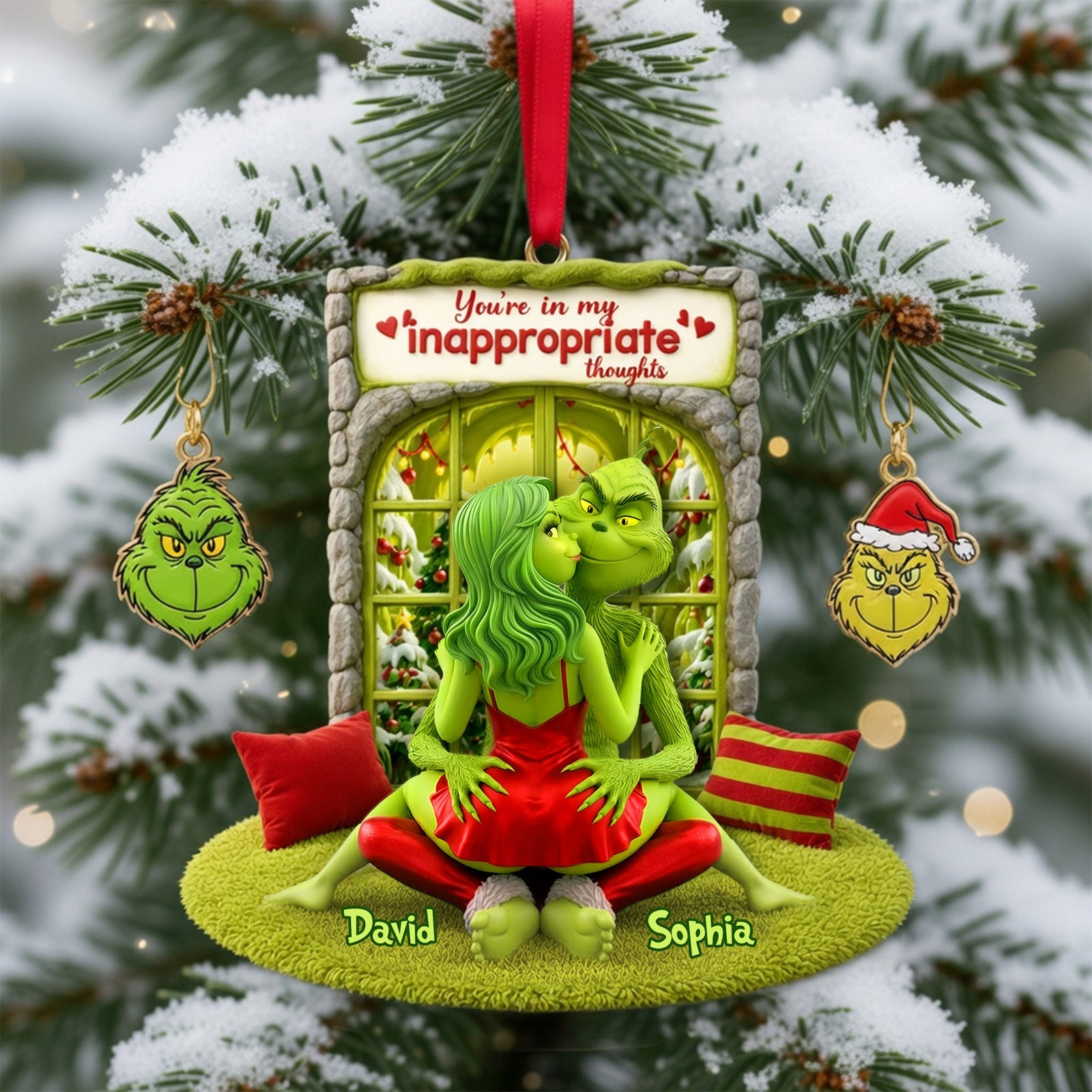 Mischievous Couple Acrylic Ornament - Personalized Christmas Gifts 01ohlu110826