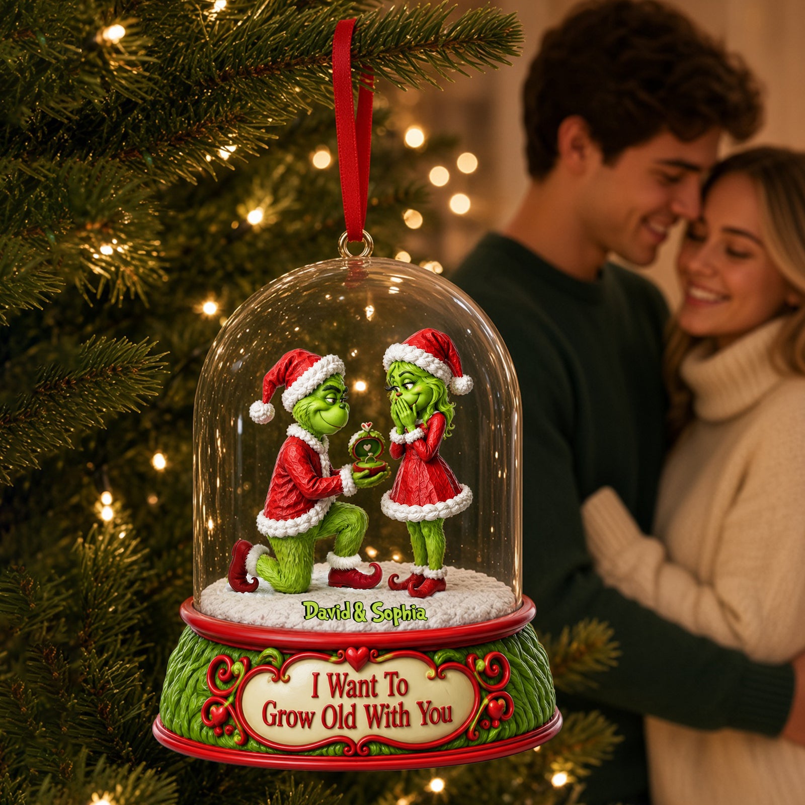 Forever Love Christmas Acrylic Ornament - Personalized Christmas Gift For Couples 05ohlu190826
