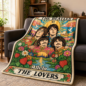 The Beatles The Lovers Tarot Card Blanket - Personalized Gift For Rock Lovers 05hudh281026