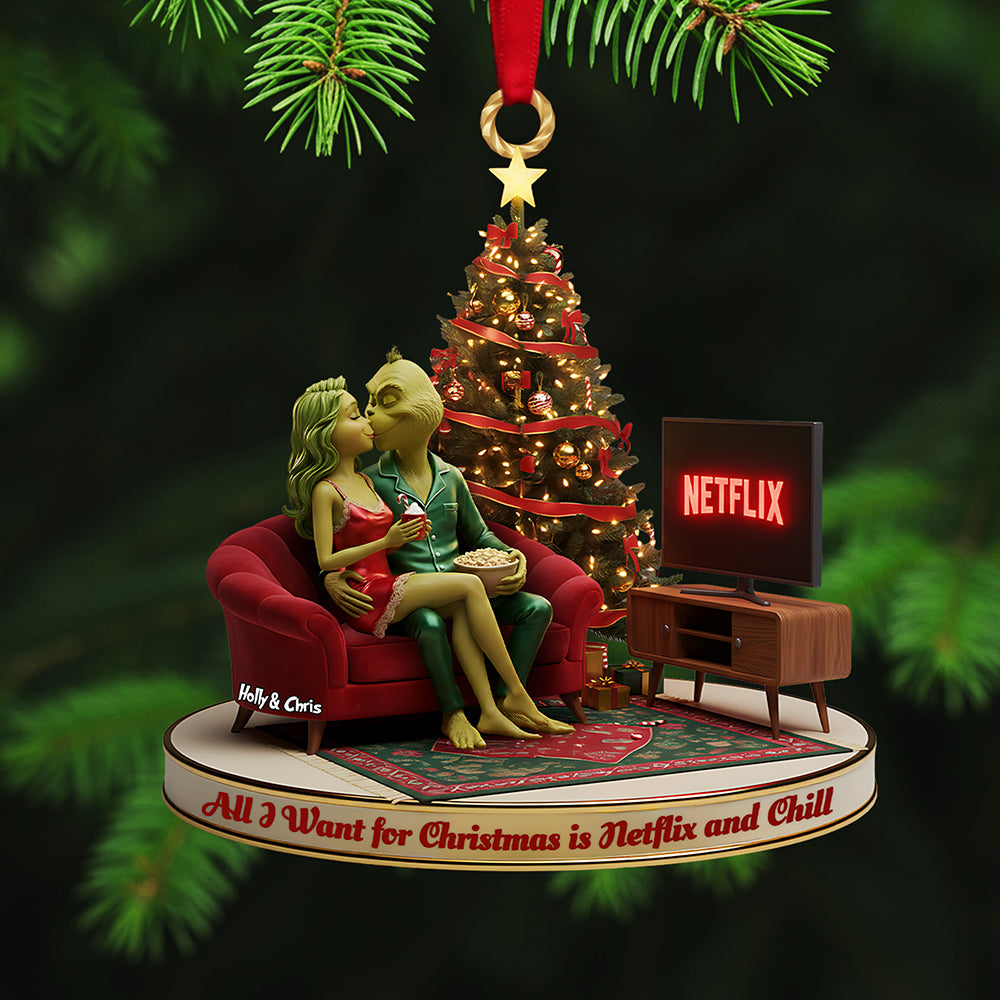 Kissing Couple Acrylic Ornament, Personalized Gifts For Christmas 03pgta231025