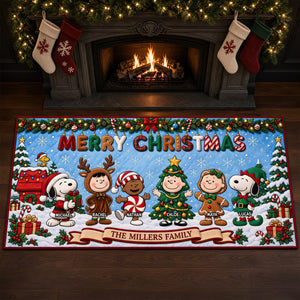 Merry Family Christmas Doormat - Personalized Christmas Gifts For Family 03padt011026-Homacus