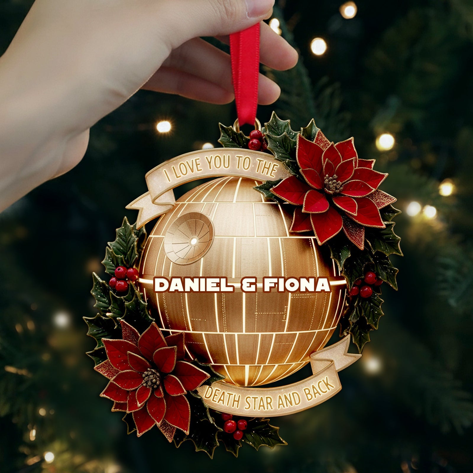 Starlit Love Ornament - Personalized Christmas Gift For Couples 02PALU251025