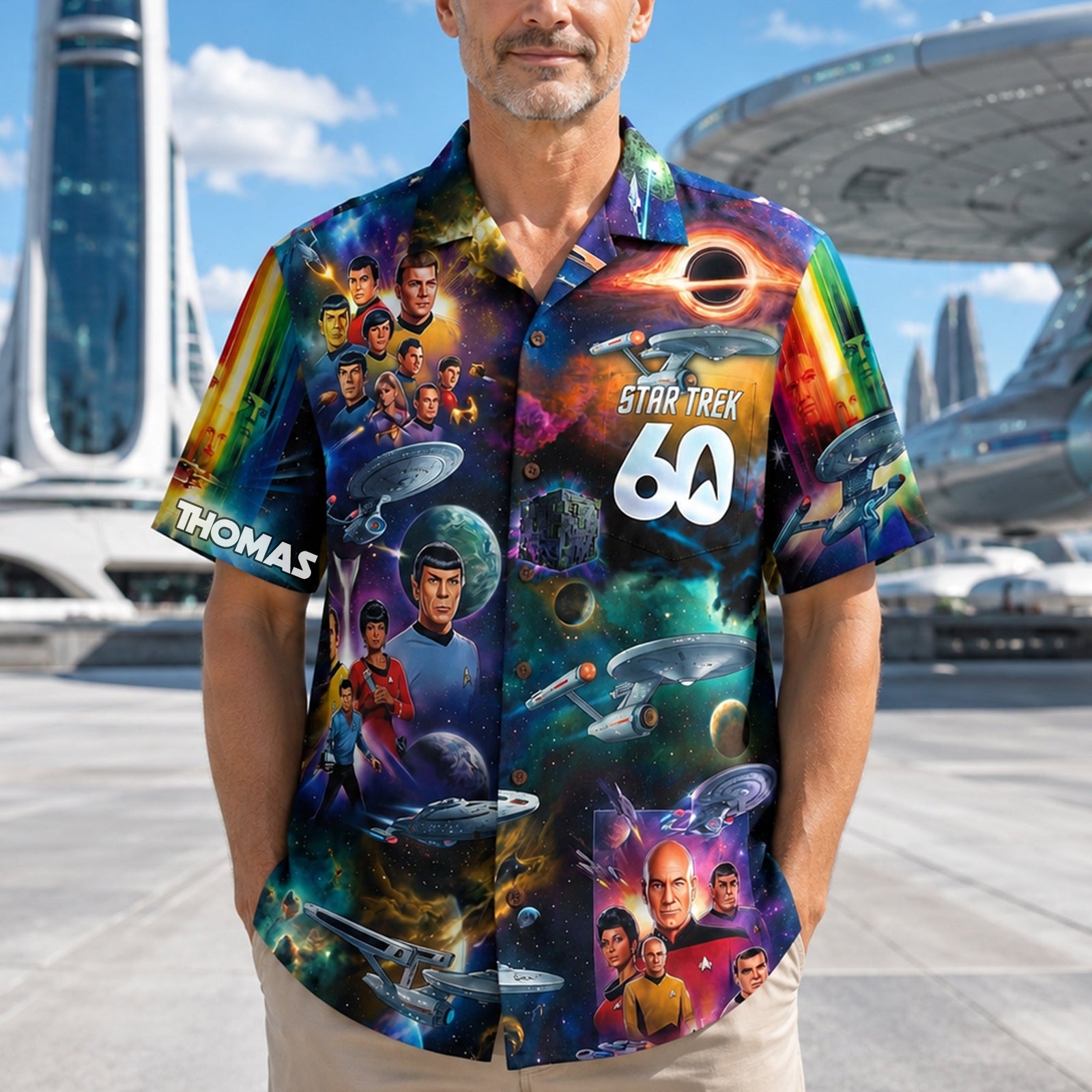 Cosmic Voyagers 60th Anniversary Hawaiian Shirt Personalized Gifts 02qhlu100626-Homacus