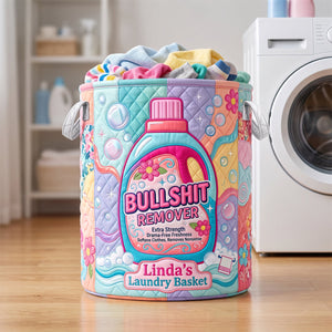 Funny Bottle Quilted Laundry Basket - Personalized Gifts 02hudh110726