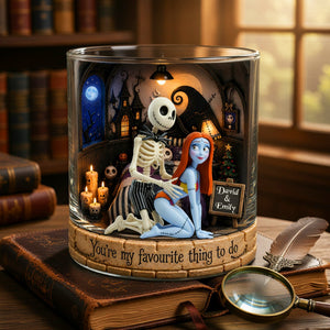 Funny Couple Round Glass - Personalized Gifts For Couple 01TOQN300626