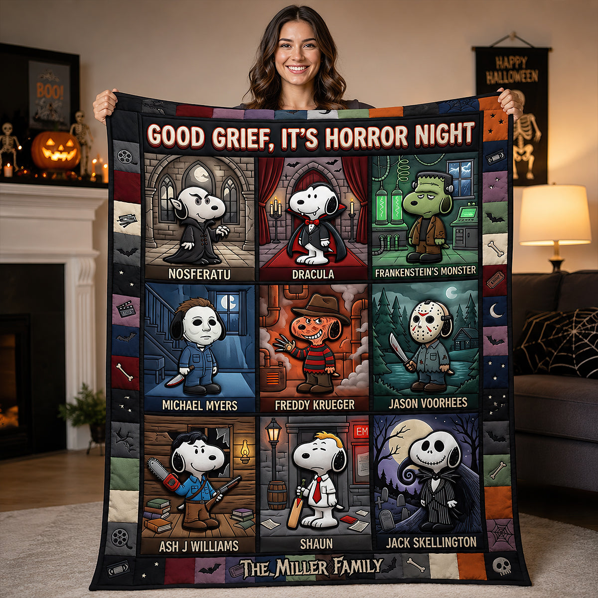 Good Grief, It's Horror Night Blanket - Personalized Gifts For Horror Lovers 02tydt210726