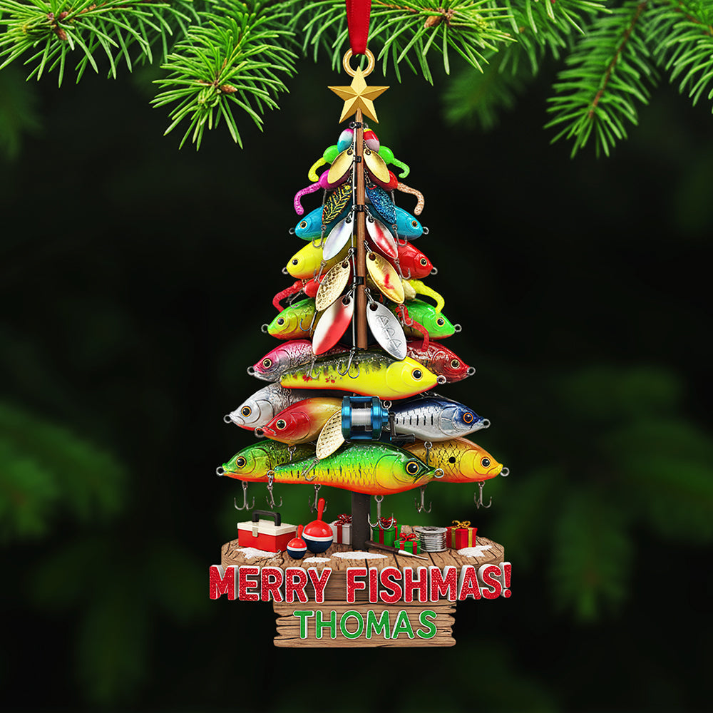 Personalized Gifts For Christmas, Fishing Lures Custom Shape Acrylic Ornament 01huta181025